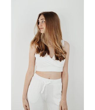 Ocean Drive Ribbed Hacci Surplice Crop Top