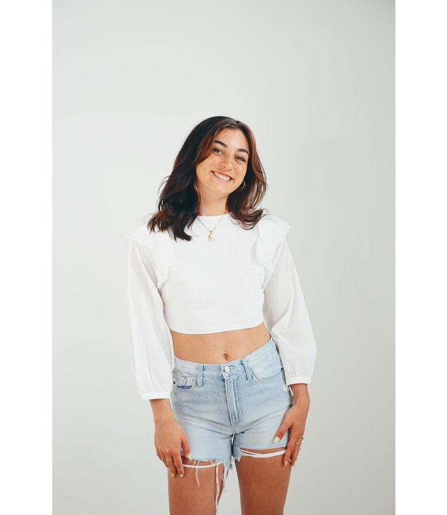 Back To Business Ruffled Crop Top