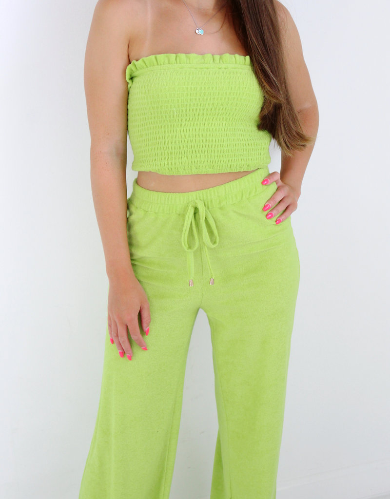 Terry Knit High Waisted Pant