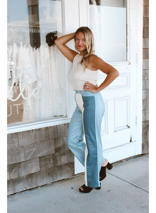 Pretty In Pleather Color Block Pant