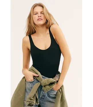 Free People Clean Lines Dipped-Neck Bodysuit