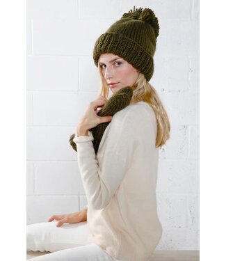 Look by M Oma's Hand Knit Pom Pom Hat