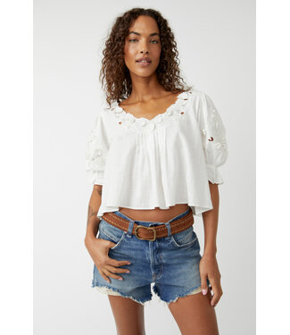 Free People Sophie Embroidered Tee