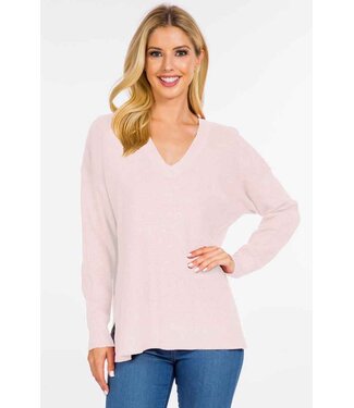 Eva V-Neck Waffle Sweater