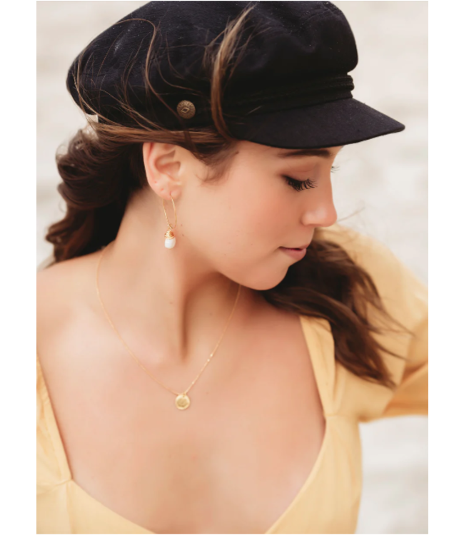 Salty Shells-Wrap Pearl Hoops