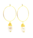 Salty Shells-Wrap Pearl Hoops