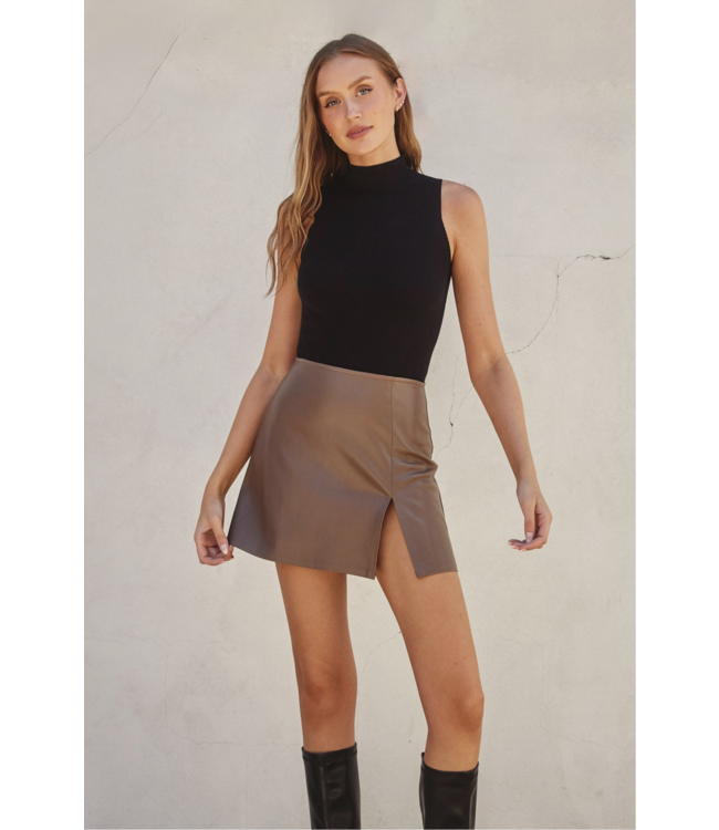 Maeve Faux Leather Mini Skirt