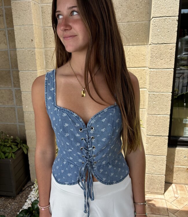 Sophia Denim Corset Top