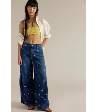 Free People Westward Embroidered Jean