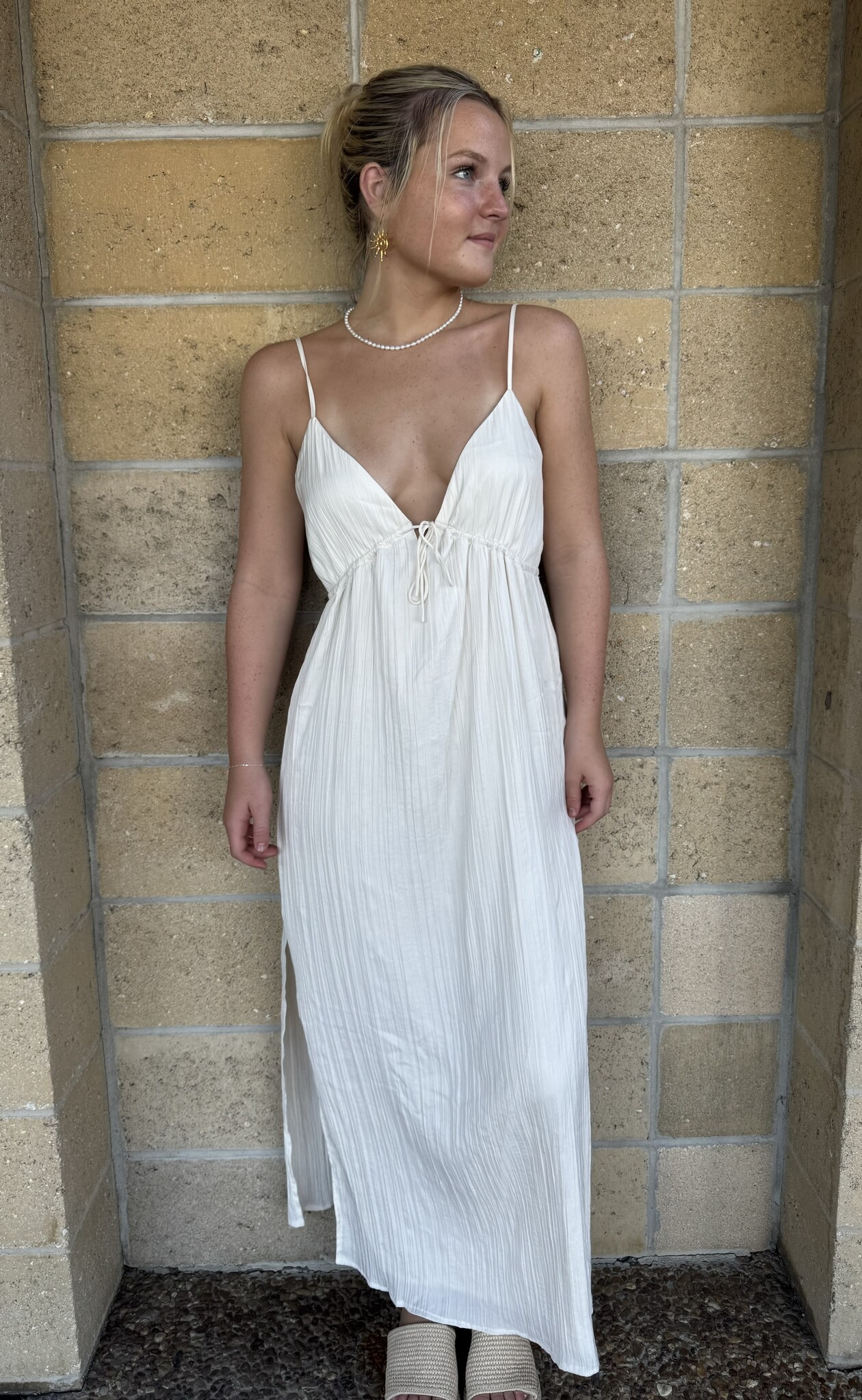 パーティードレス White Silk Botanical Diagram Dress Elisa Vine Embroidered Lace Dress – Dress the Population