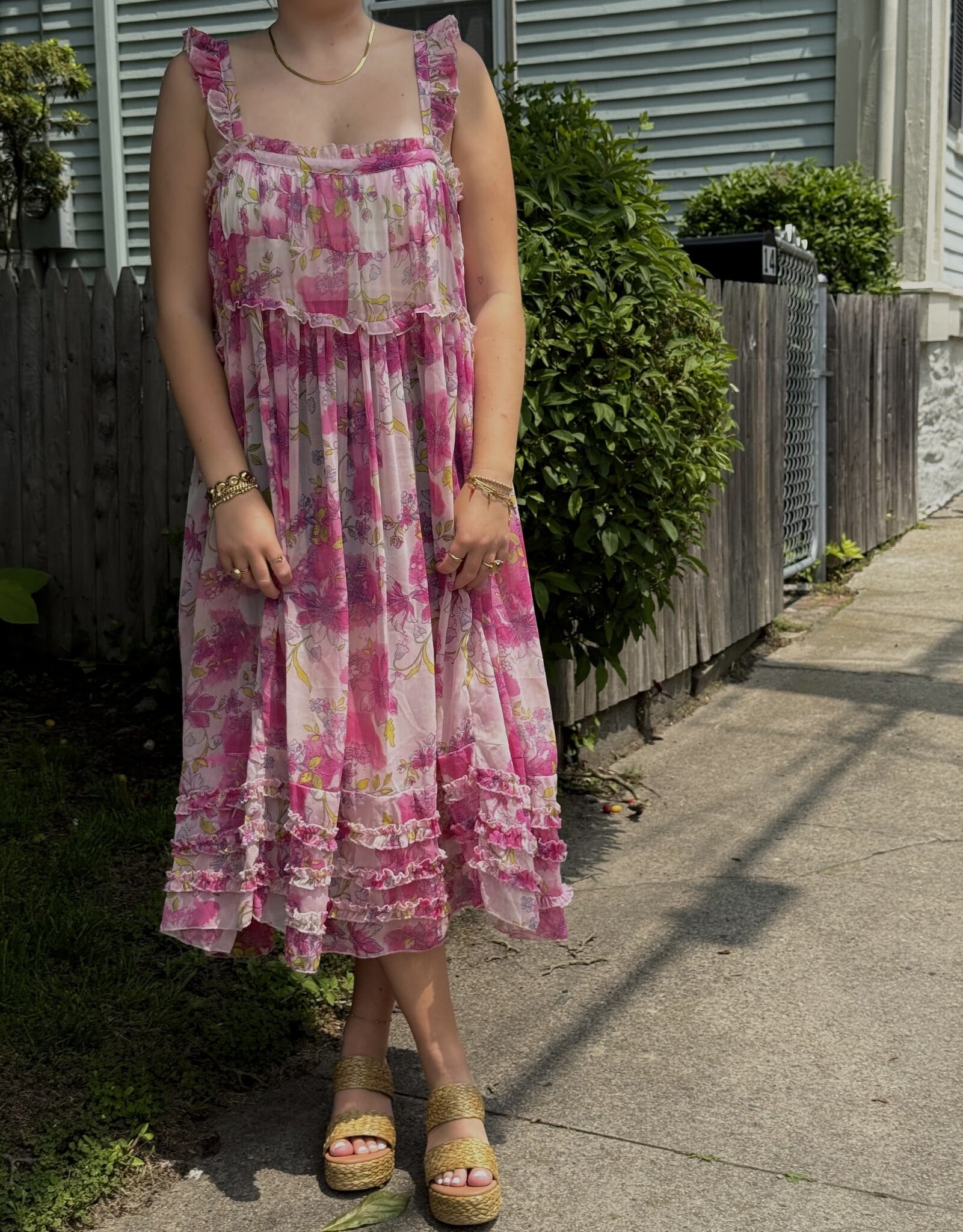 aje green midi dress Aje Fallingwater Midi Dress