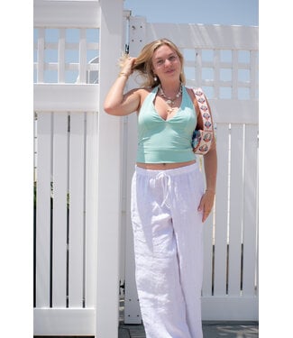 Milio Milano Felicita Drawstring Wide Leg Linen Pant
