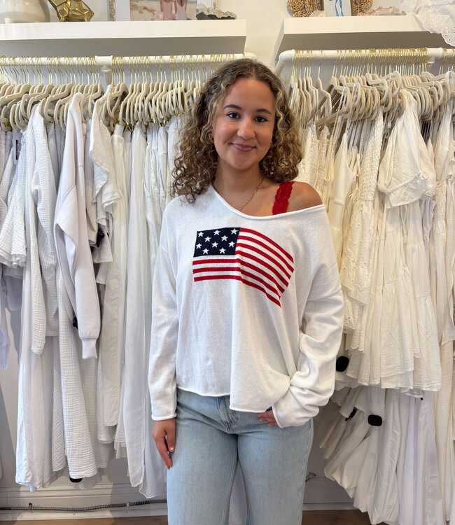 American Flag Boxy Sweater