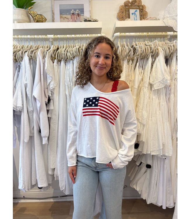American Flag Boxy Sweater