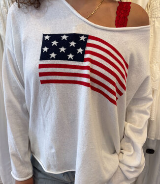 Town Pride American Flag Boxy Sweater