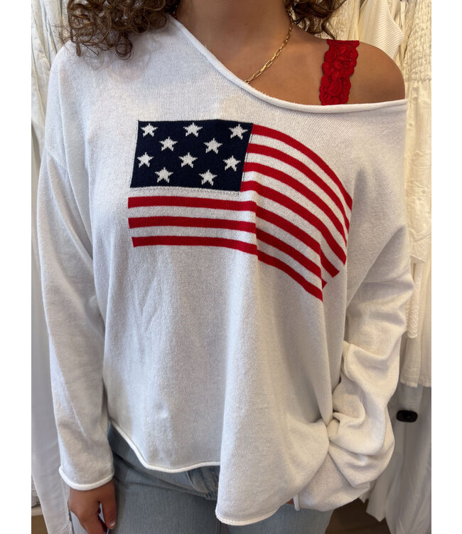 American Flag Boxy Sweater