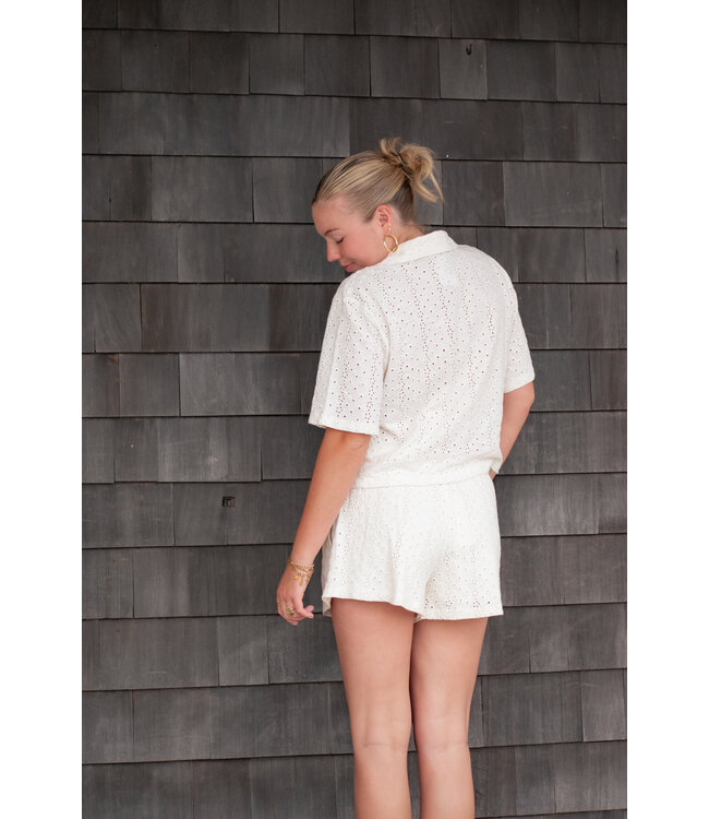 Madrid Knit Eyelet Button Up