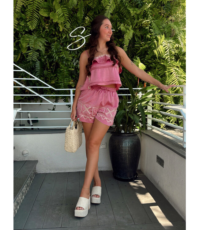 Penelope Embroidered Short