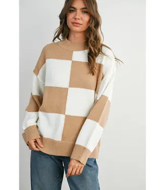 Buttermelon Kimberly Checkered Sweater