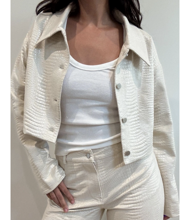 Snake Faux Leather Jacket