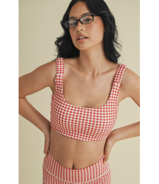 Kimberly c Paige Gingham Sports Bra