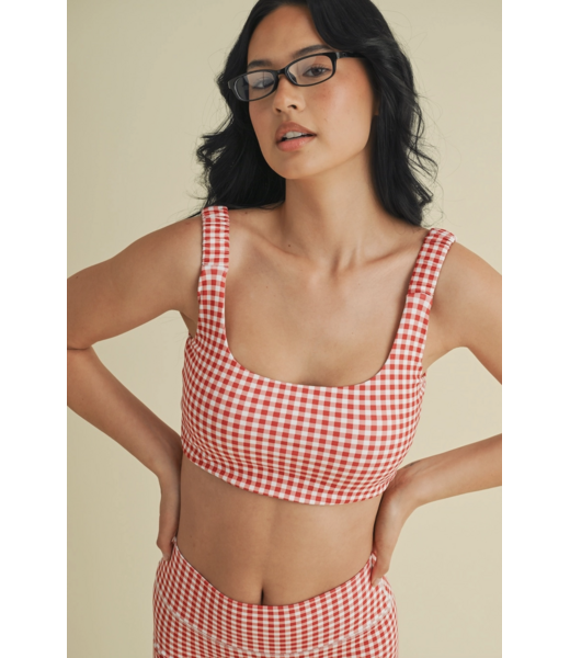 Kimberly c Paige Gingham Sports Bra