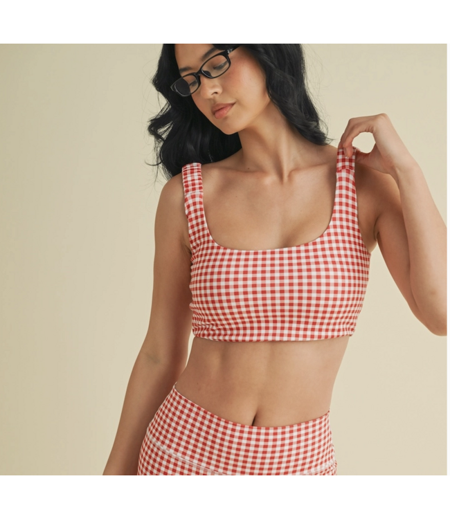 Paige Gingham Sports Bra