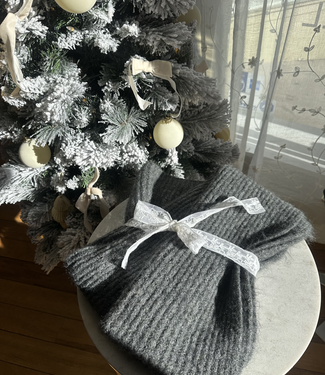 Common Knit Wool Blend Rib Knit Scarf
