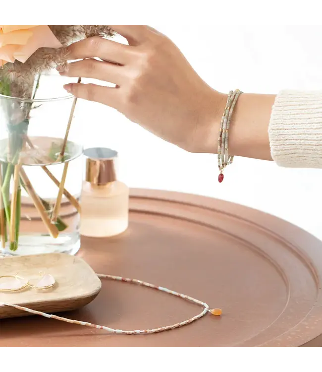 Teardrop Stone Wrap Bracelet