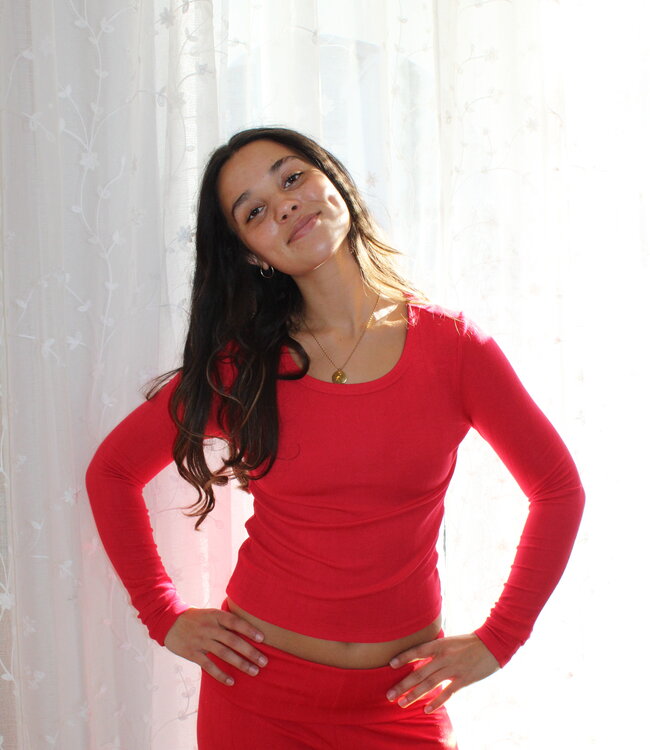 Felt Cute LS Rib Top