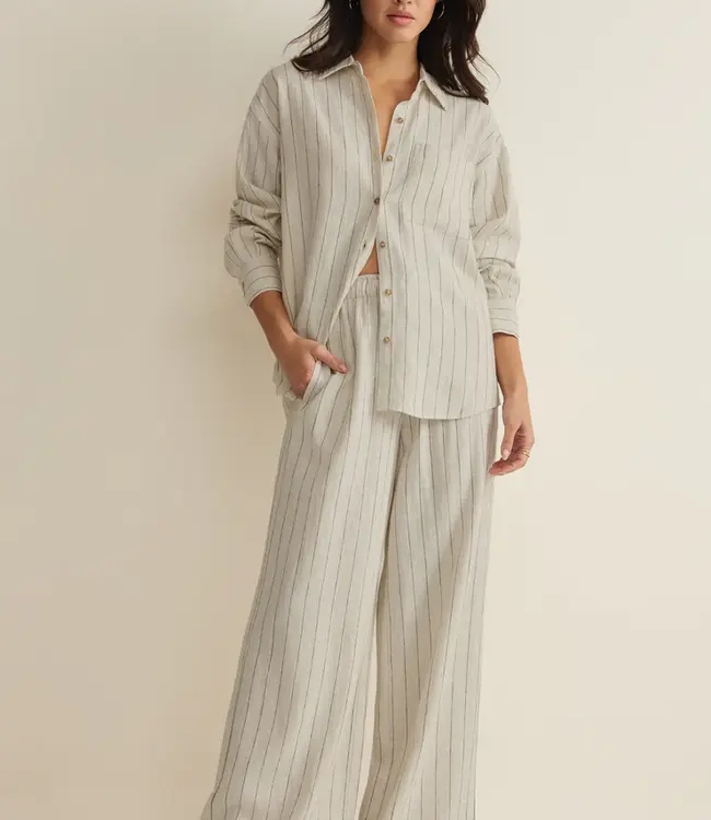 Alfie Striped Button Up Top