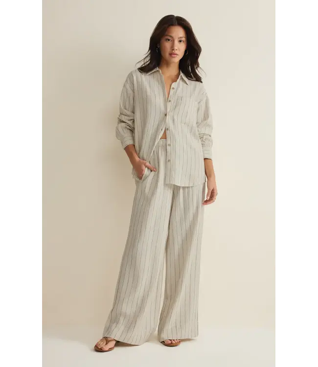 ZT261985-Alfie Striped Button Up Top