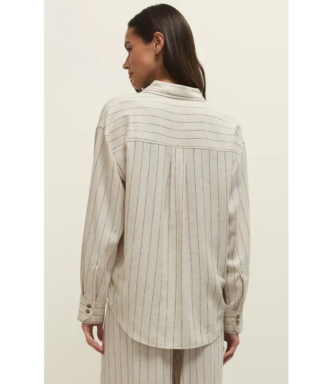 ZT261985-Alfie Striped Button Up Top