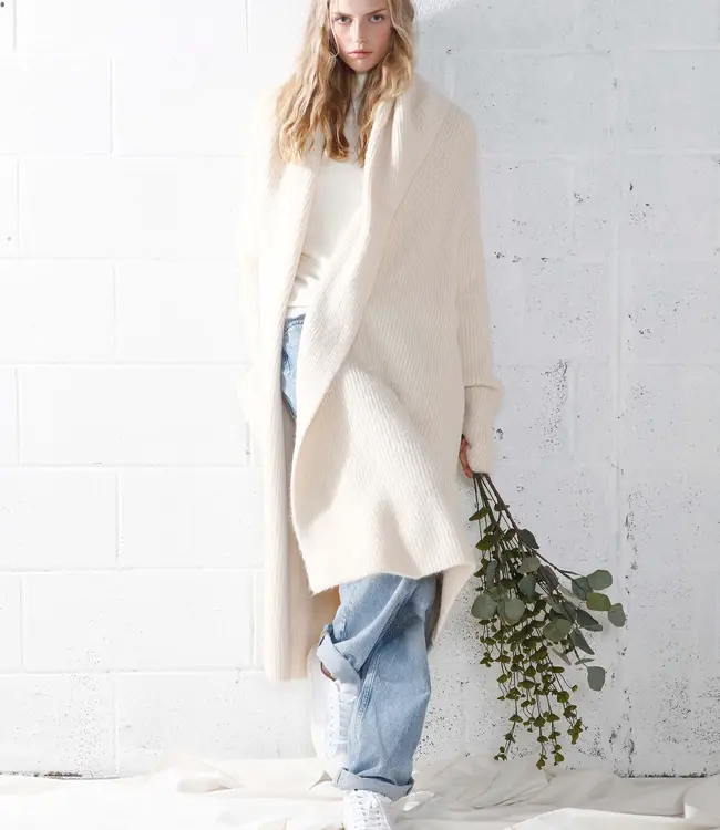 Wide Shawl Collared Cardigan