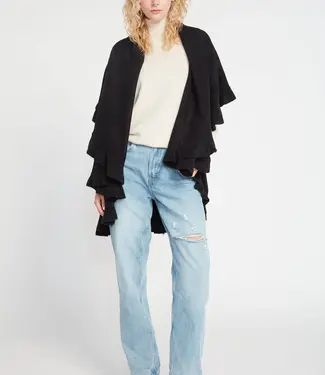 Common Knit Ruffle Shawl Vest