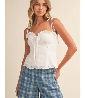 KLESIS Tate Eyelet Peplum Top