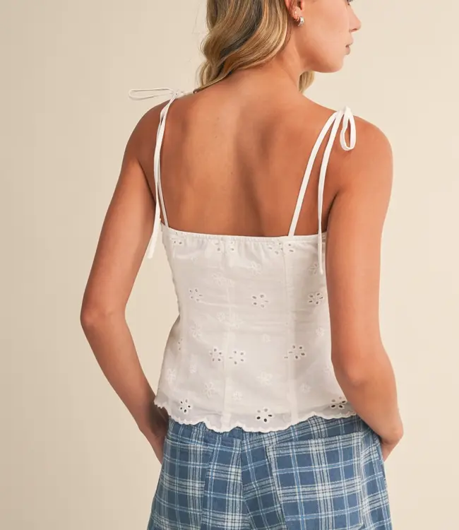 Tate Eyelet Peplum Top