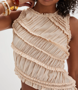 Free People Pink Sands Smocked Top