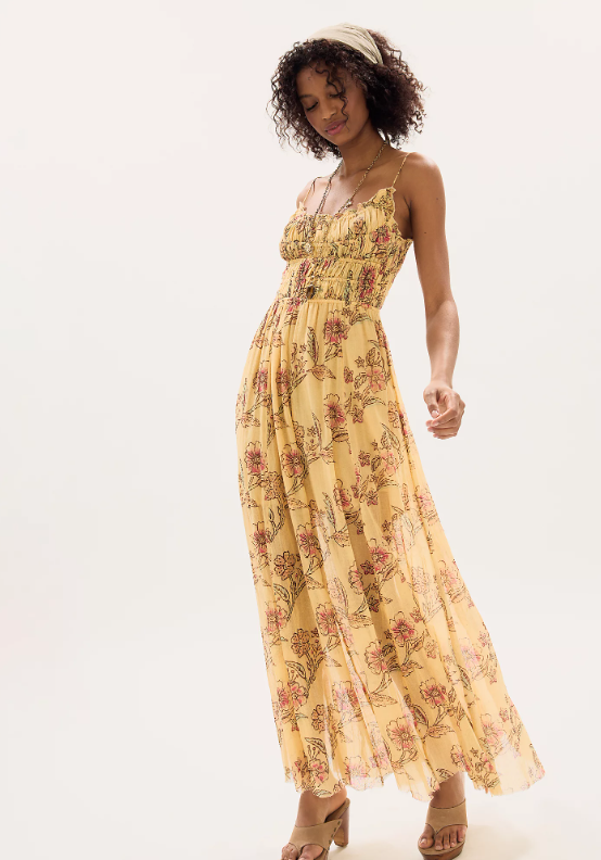 ciel maxi dress KASIA Cosmos Strapless Smocked Maxi Dress Ciel