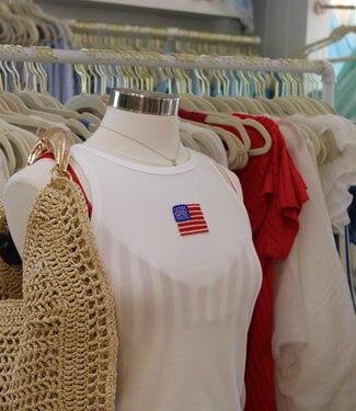 Sunday Edition Beaded Flag Tank