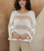 Milio Milano Angelica Striped Knit Crochet Top