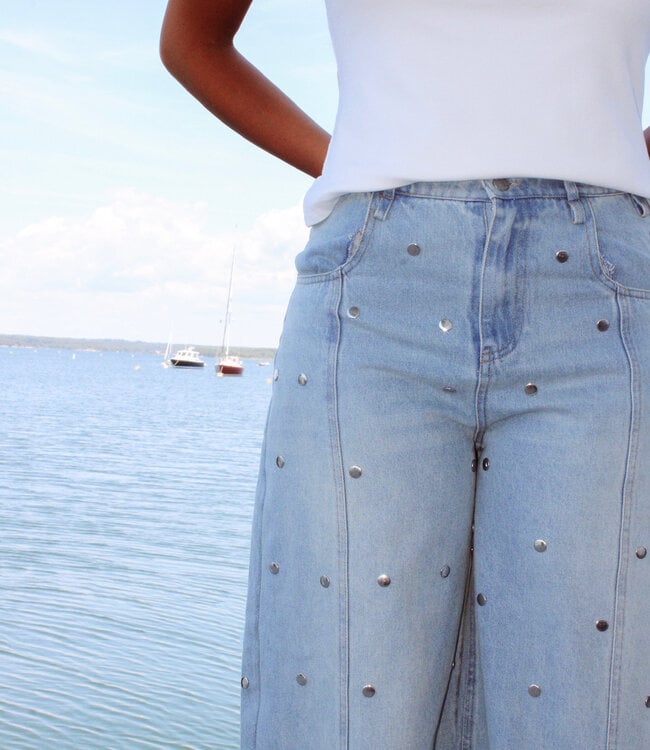 Josie Studded Barrel Jeans