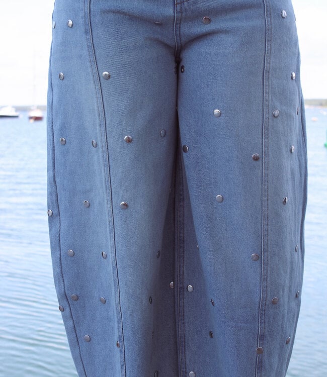Josie Studded Barrel Jeans