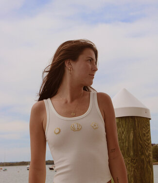 Pretty Garbage Gemma Shell Beaded Tank