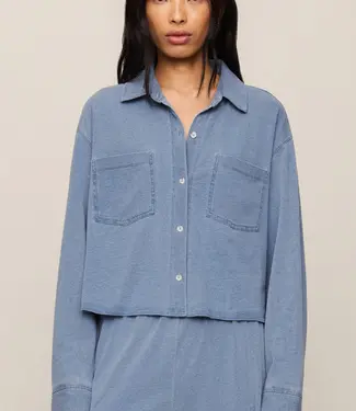 Z Supply Cropped Reese Denim Button Up