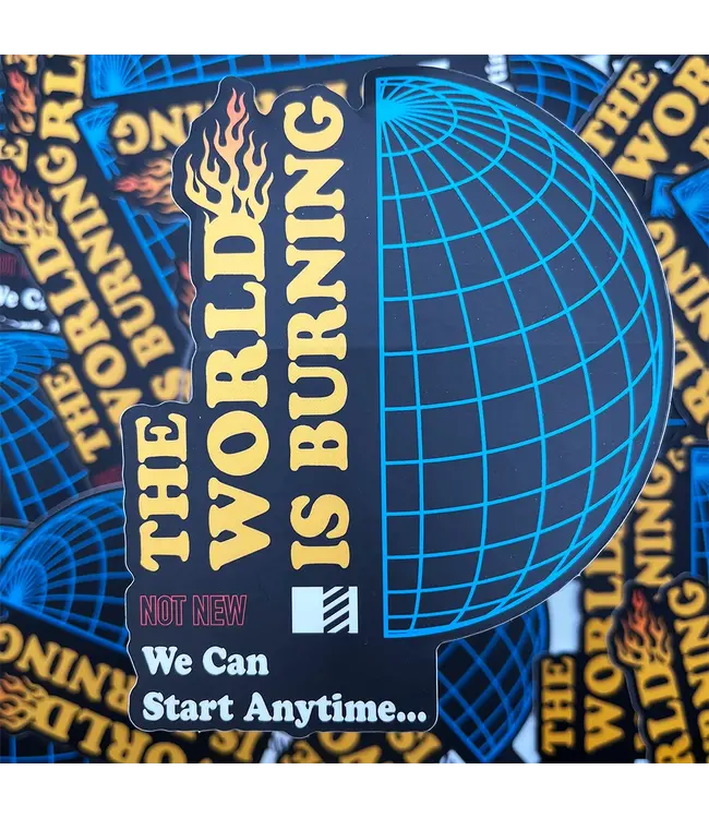 Abstract The World is Burning Sticker