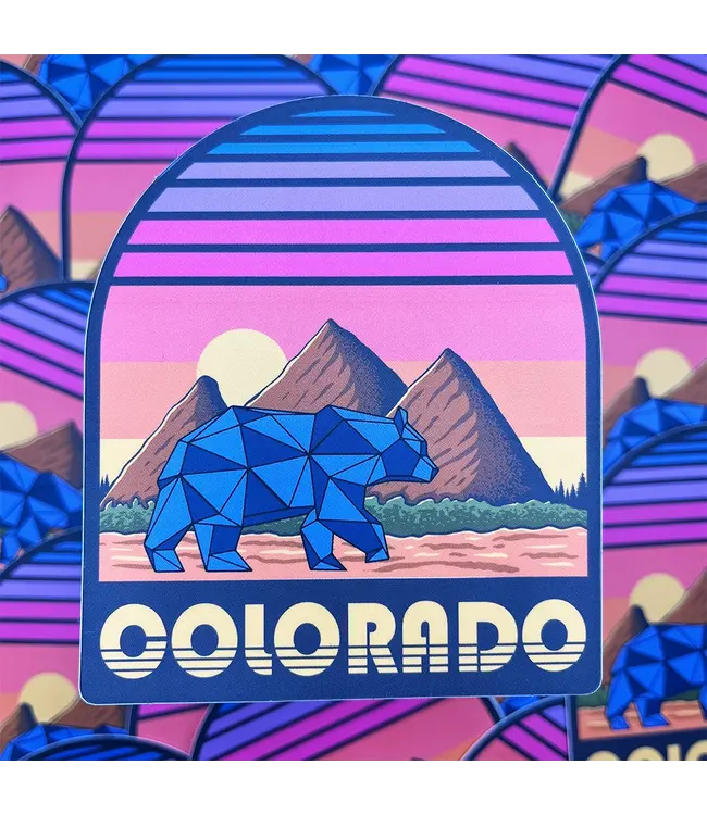 Abstract Colorado Geo Bear Flatirons Sticker