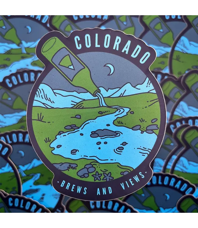 Abstract Colorado Brews N Views Sticker