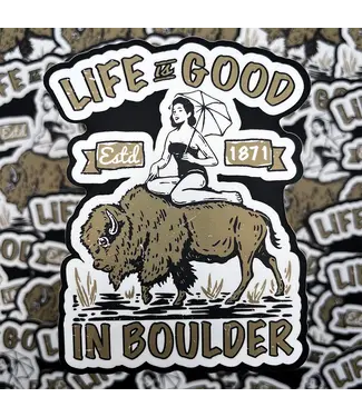 Abstract Colorado Life is Good in Boulder Sticker