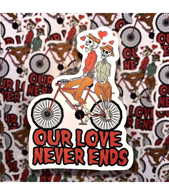 Abstract Our Love Never Ends Sticker